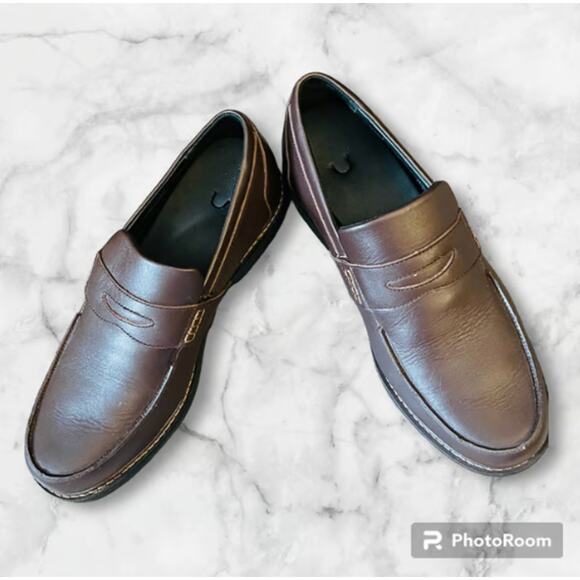 Apex Men's Penny Loafers Dress shoes Lexington Orthopedic Brown Size 10W - Picture 1 of 5